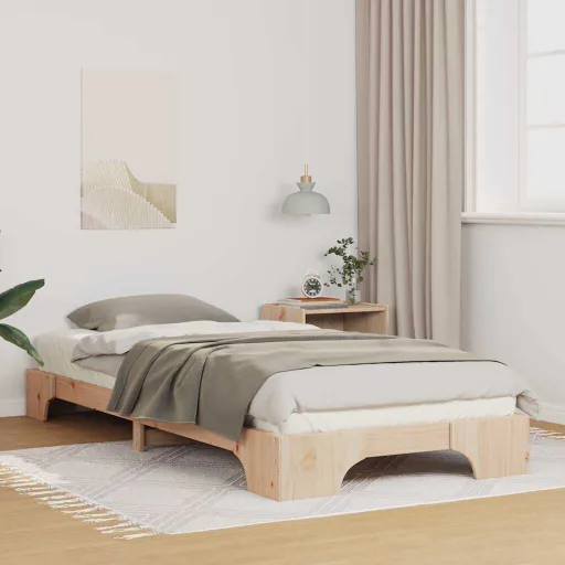 Estructura de Cama Marrón 80 x 210 cm Madera de Pino Macizo