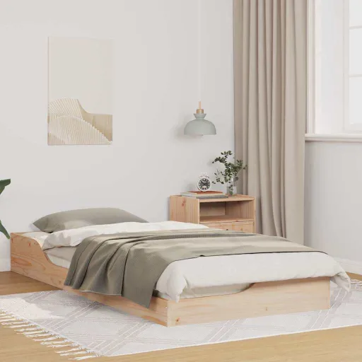 Estructura de Cama Marrón 100 x 200 cm Madera de Pino Macizo
