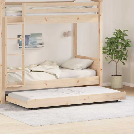 Estructura de Cama Natural 100 x 200 cm Madera de Pino Macizo