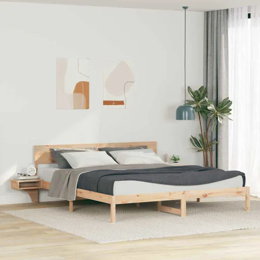 Estructura de Cama Marrón 180 x 200 cm Madera de Pino Macizo