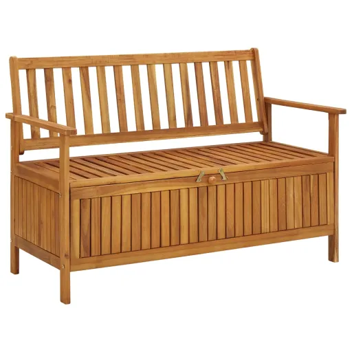 Banco de Almacenaje de Jardín Madera de Acacia Maciza 120 cm