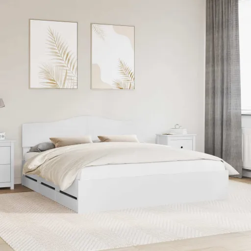 Estructura de Cama Con Cajón 200 x 200 cm Madera Ingenieril