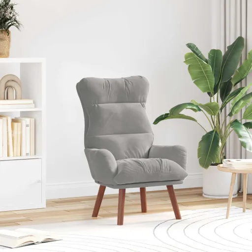 Sillón Gris Claro 69 x 74 x 93 cm Terciopelo