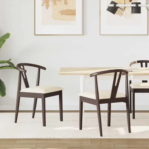 Silla de Comedor   Marrón Claro y Claro (2 pcs)