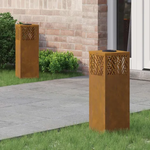 Luz de Camino LED Solar   Bronce Acero Autopatinable (2 pcs)