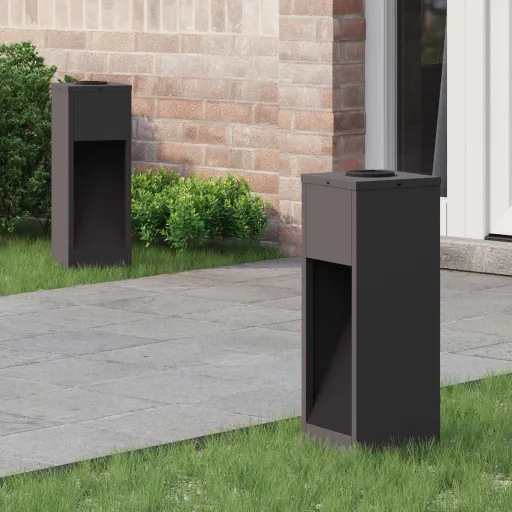 Luz de Sendero LED Solar   Negro Acero Laminado en Frío (2 pcs)