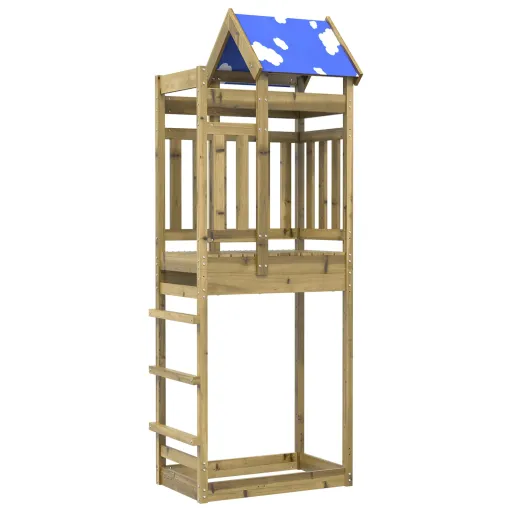 Torre de Juego Marrón Madera Sólida Impregnada