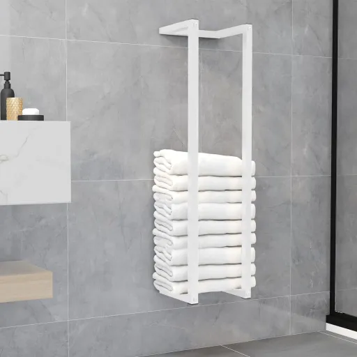 Toallero de Acero Blanco 25x20x95 cm
