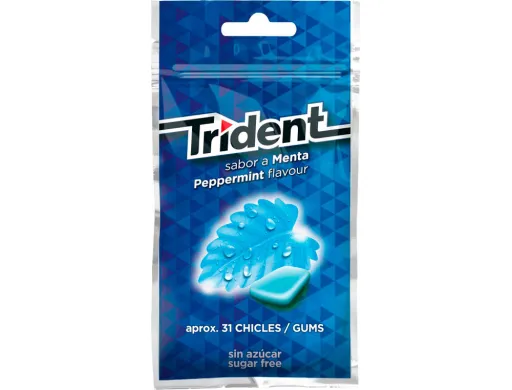 Chicle Trident Grageas Sabor Menta Sin Azucar Bolsa de 43,5 g
