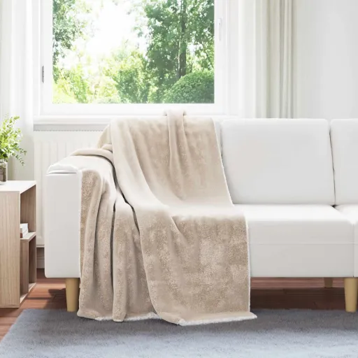 Manta Beige 130 x 150 cm Lana