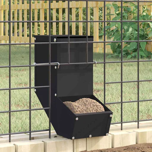 Comedero Para Conejos Negro 12,5 x 26 x 28,5 cm