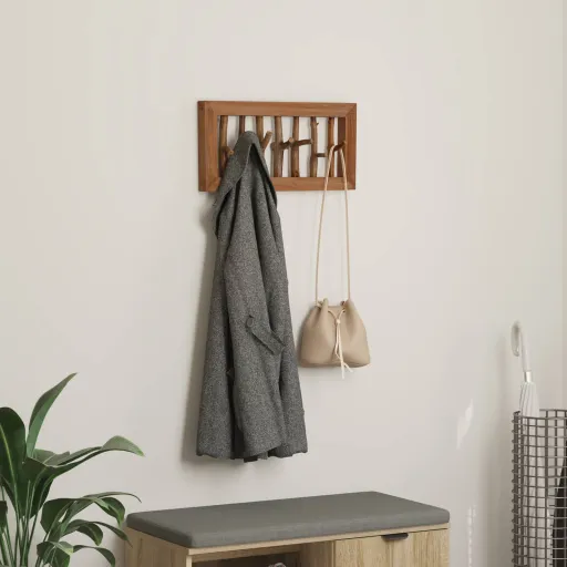 Percha Marrón 50 x 11 x 25 cm Madera de Caoba Sólida
