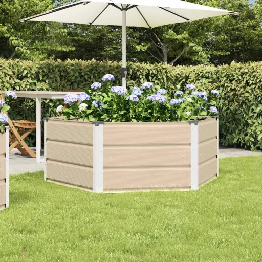 Jardinera Marfil 129 x 129 x 45 cm Acero