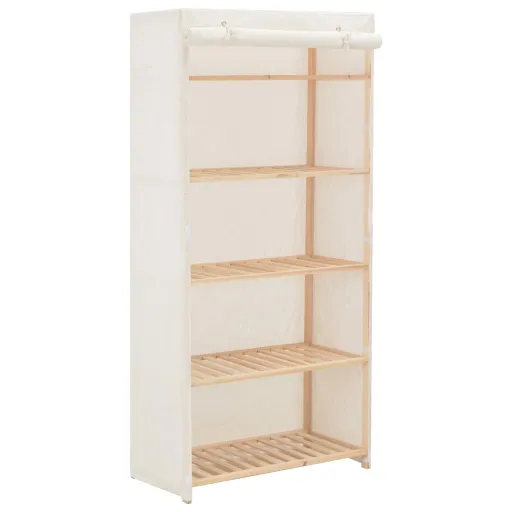 Armario de Tela Blanco 79x40x170 cm