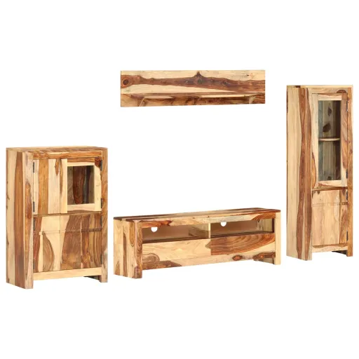 Conjunto de Unidad de TV Con Cajón Marrón Madera