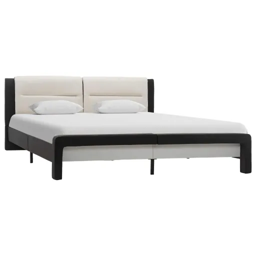 Estructura de Cama Negro 160 x 200 cm Cuero Sintético