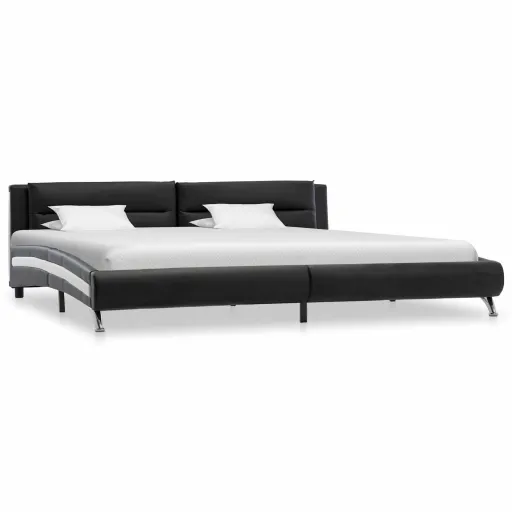 Estructura de Cama Negro 160 x 200 cm Cuero Sintético