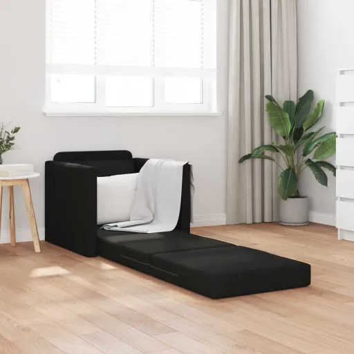 Sofá Cama Plegable 61cm Negro Tela