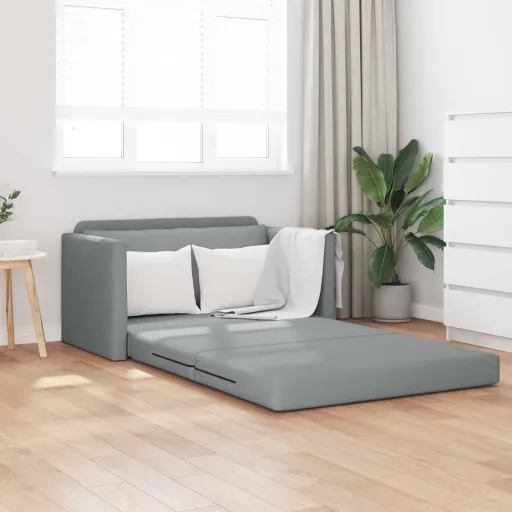 Sofá Cama Plegable 110cm Gris Claro Tela