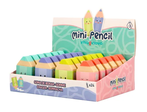 Goma de Borrar Imaginovo Mini Lapices Colores Surtidos