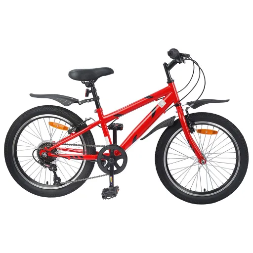 Bicicleta Infantil 20 Pulgadas 6-Speed Para 6-11 Años Rojo