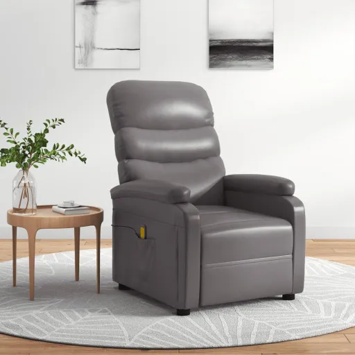 Sillón de Masaje de Cuero Sintético Gris