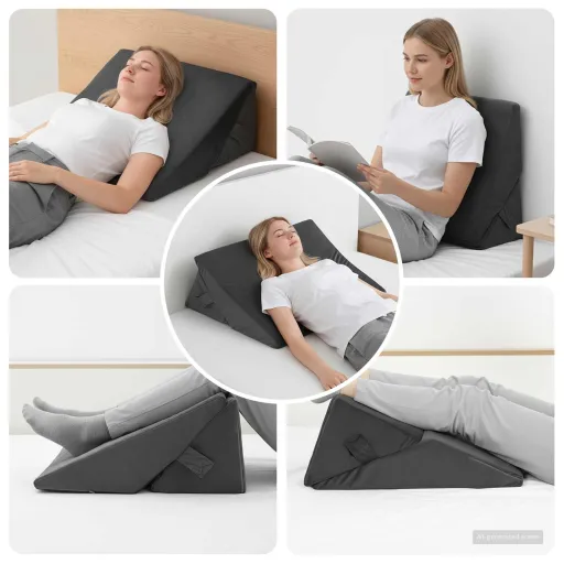 Almohada en Forma de Cuña Otro Gris 55 x 55 x 26 cm