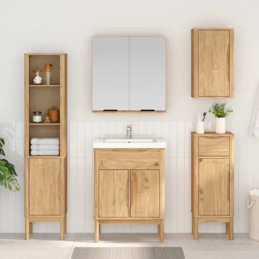 Armario de Pared Para Baño FLORO Marrón Cera 35 x 30 x 60 cm
