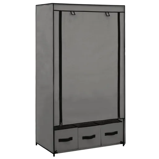 Armario de Tela Gris 87x49x159 cm