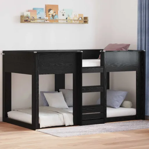 Cama Litera Para Niños Roble Negro 75 x 190 cm