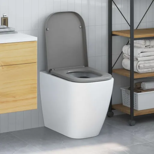 Asiento de WC Gris 47,5 x 35 x 3,6 cm Duroplast