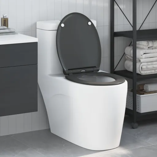 Asiento de WC Antracita 47 x 37,5 x 3,8 cm Duroplast