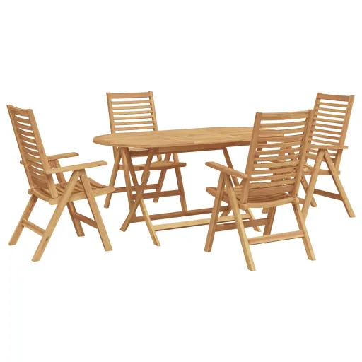 Conjunto de Comedor de Jardín   Marrón (5 pcs)