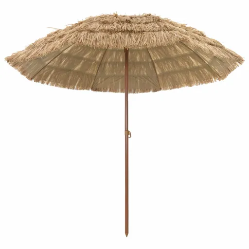 Parasol de Playa Natural 255 x 255 x 255 cm Poliéster y Acero