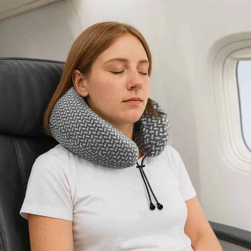 Almohada de Viaje Para el Cuello Gris 30 x 28 x 14 cm Poliéster