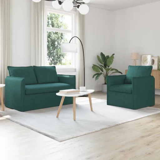 Sofá   Verde Oscuro 196 x 82 x 85 cm Tela (2 pcs)