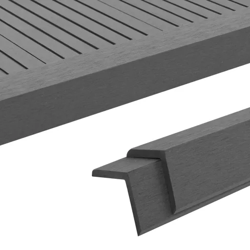 Molduras Angulares 5 Uds WPC Gris 170 cm