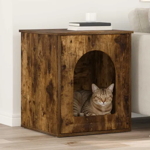 Casa Para Gatos Roble Ahumado 53 x 52 x 62 cm