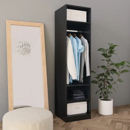 Armario de Madera Contrachapada Negro 50x50x200 cm