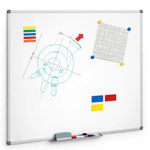 Bi Office - Pizarra Blanca Magnética 120x250 cm Porcelana Mate Maya