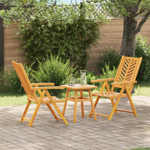 Conjunto de Comedor de Jardín   Marrón (3 pcs)