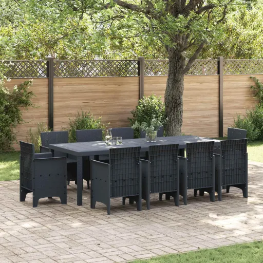 Conjunto de Comedor de Jardín   Antracita Polipropileno (11 pcs)