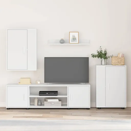 Conjunto de Mueble de TV   Madera Contrachapada (4 pcs)