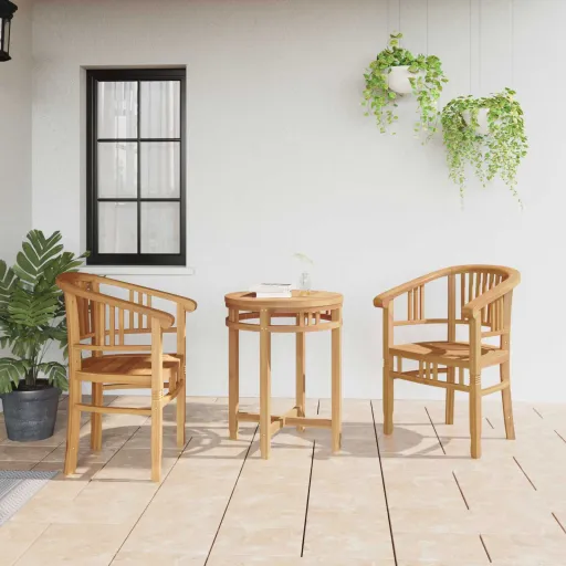 Silla   Marrón 63 x 58 x 89 cm Madera de Teca Maciza (2 pcs)