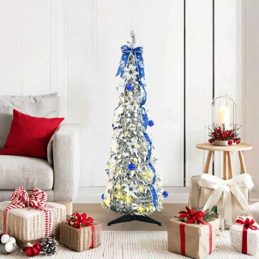 Árbol de Navidad Artificial Con 50 LED Con Soporte 120 cm PVC