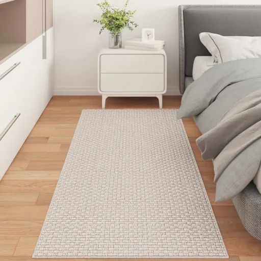 Alfombras de Área Rectangular HUARTE Crema 150 x 80 cm