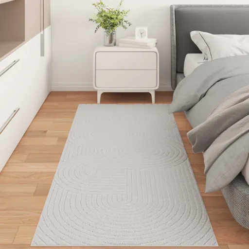 Alfombras de Área Rectangular HUARTE Crema 150 x 80 cm