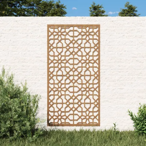 Adorno de Pared de Jardín Acero Corten Diseño Morisco 105x55 cm