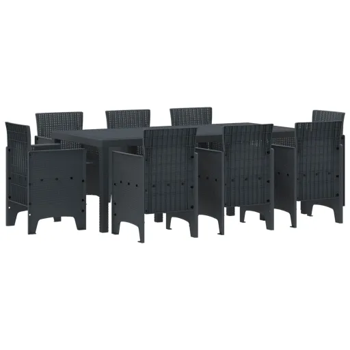 Conjunto de Comedor de Jardín   Antracita Polipropileno (9 pcs)