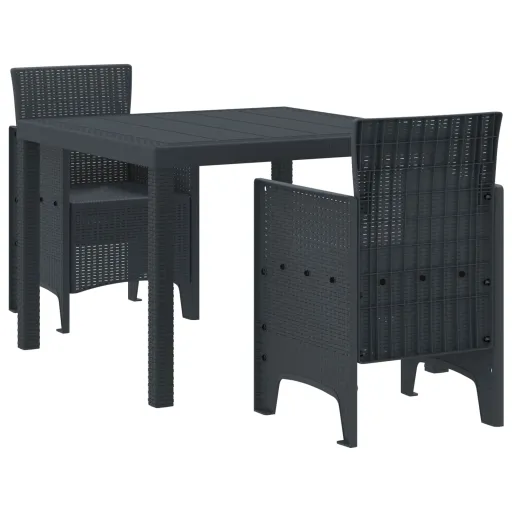 Conjunto de Comedor de Jardín   Antracita Polipropileno (3 pcs)